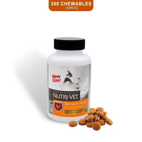 NUTRI-VET Brewers Yeast with Garlic Chewables 300 Tablets